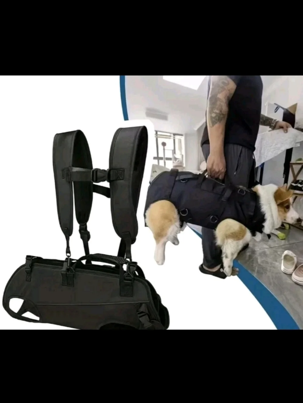 Wakytu Pet Carrier Backpack Sling Dog Mobility Assist Nail Cutting